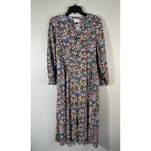 Universal Threads Dress Womens Small Floral Button Front Midi Boho Cottage
